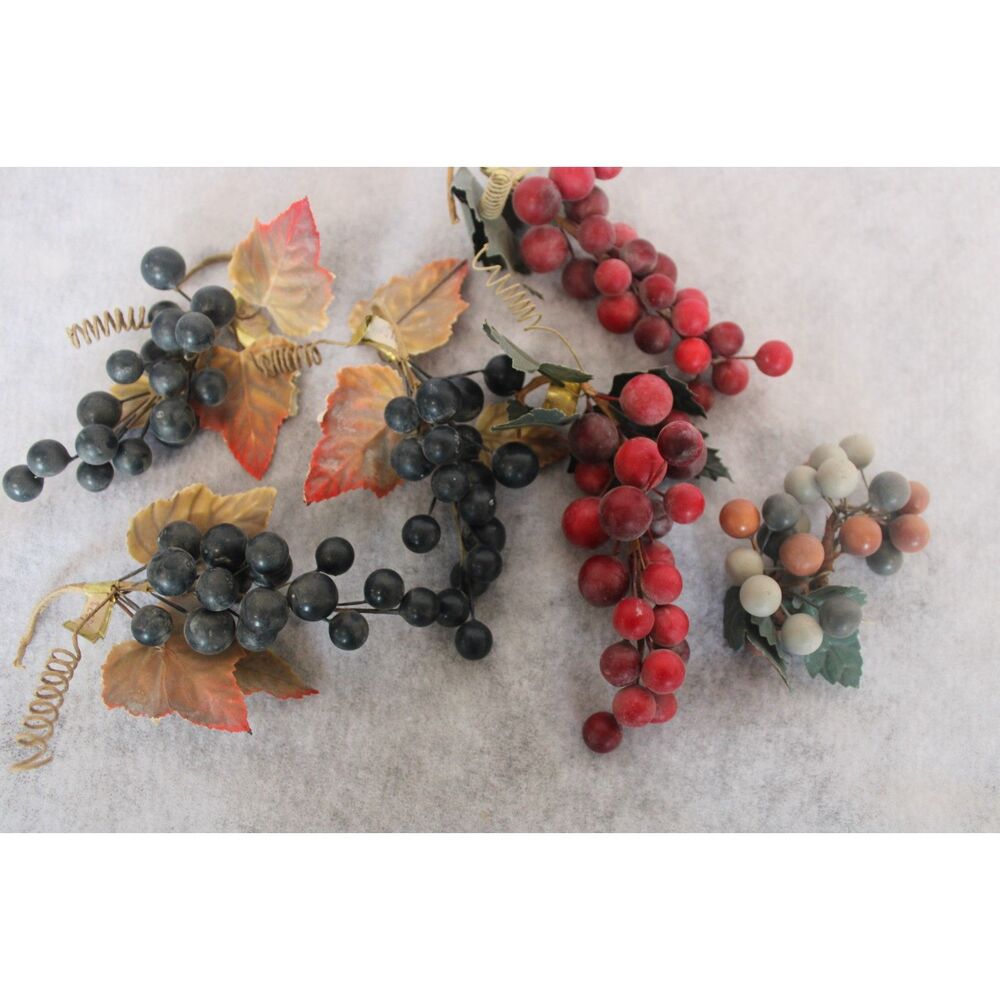 Vintage Artificial Grapes & Berry Lot – Old Store Buy‑Out – Made in Korea